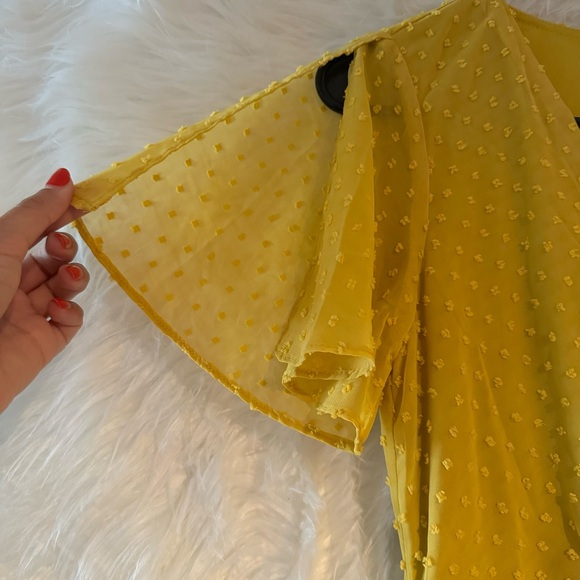 Lulu’s Next to You Mustard Yellow Swiss Dot Ruffled Midi Dress - Picture 7 of 8